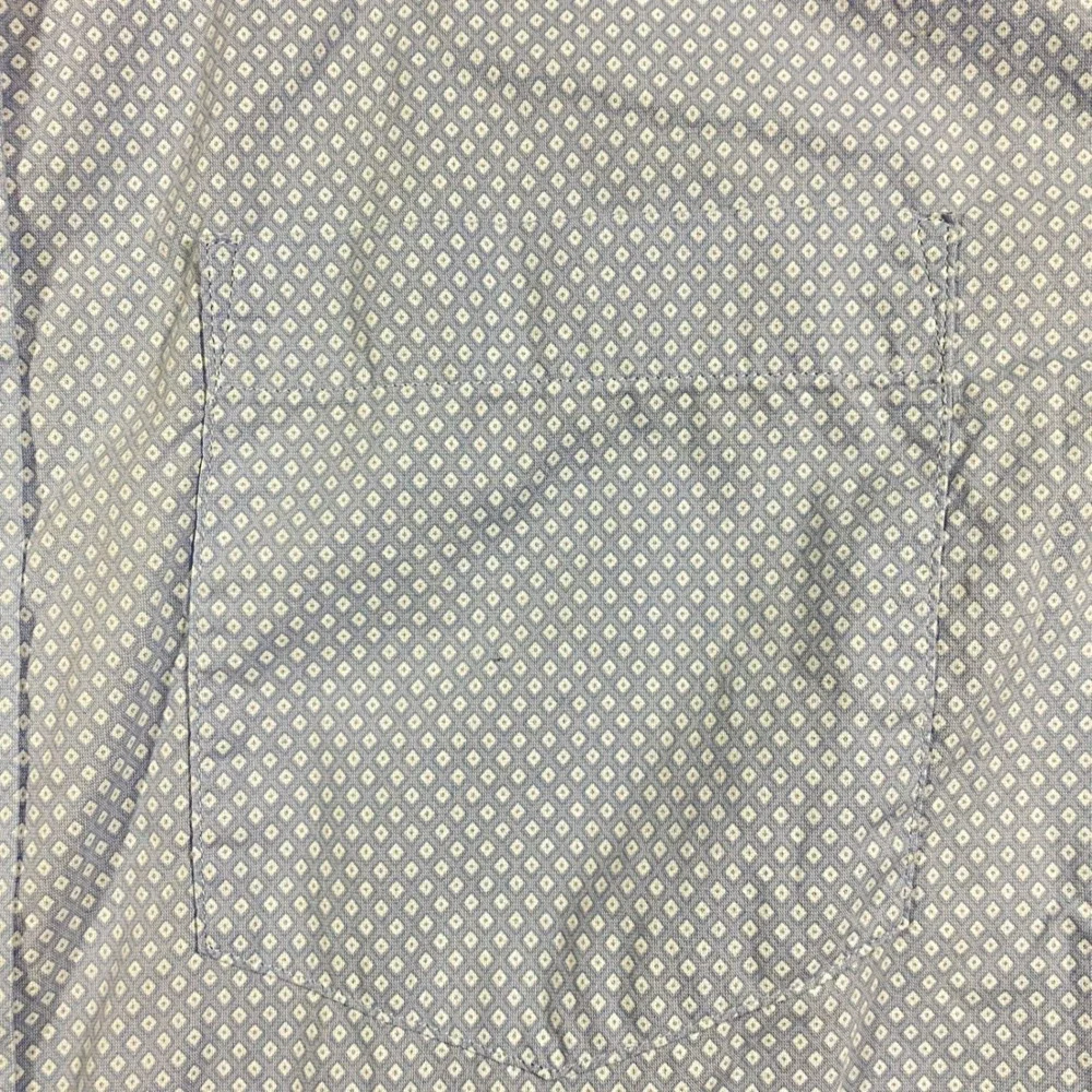 Banana Republic‎ Mens XL Slim Fit Stretch Soft Wash Blue Diamond Print Shirt